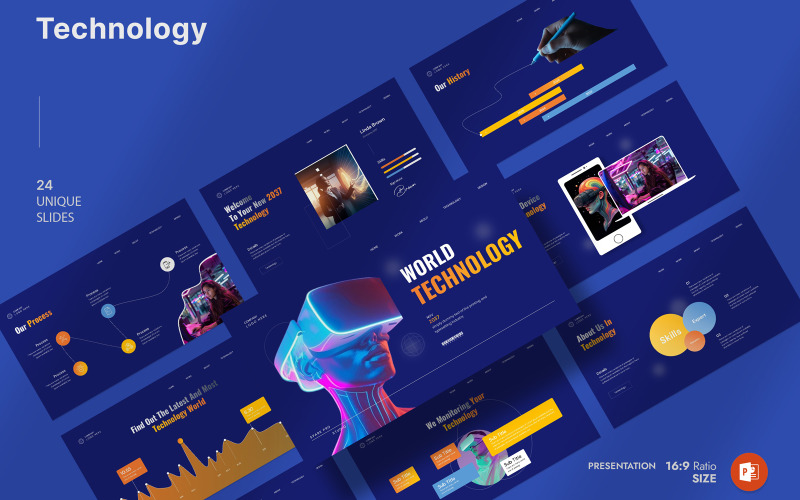 World Technology Presentation Template PowerPoint Template