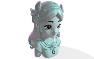 Butterfly Muse Bust 3D Print Model