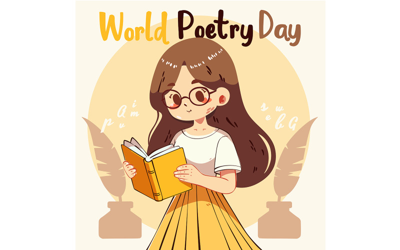 Celebratory Design for World Poetry Day book Illustration