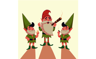Cheerful Cartoon Elves Illustration