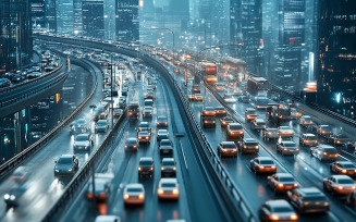 City Night Traffic Background