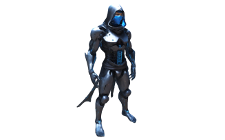 Cyber Hooded Stealth Warrior 3D Print Model