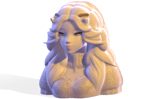 Enchanted Guardian Bust 3D Print Model