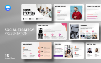 Engaging Social Strategy Keynote Template for Business Growth