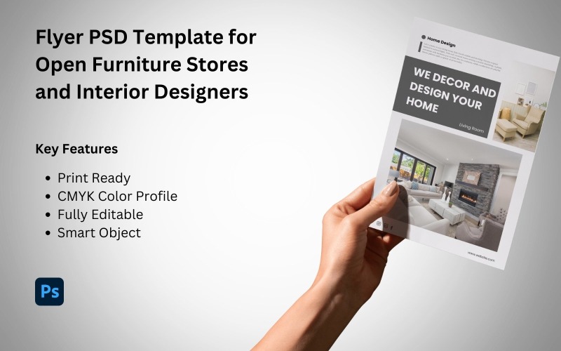 Furniture Store and Interior Design Agency Flyer PSD Template Corporate Identity