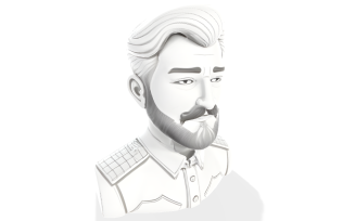 Gentleman Commander Bust 3D Print Model