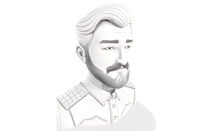 Gentleman Commander Bust 3D Print Model