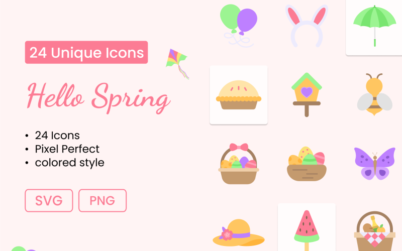 24 Premuim Spring Icon Pack Icon Set