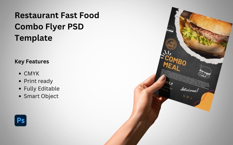 Restaurant Fast Food Combo Flyer PSD Template Corporate Identity