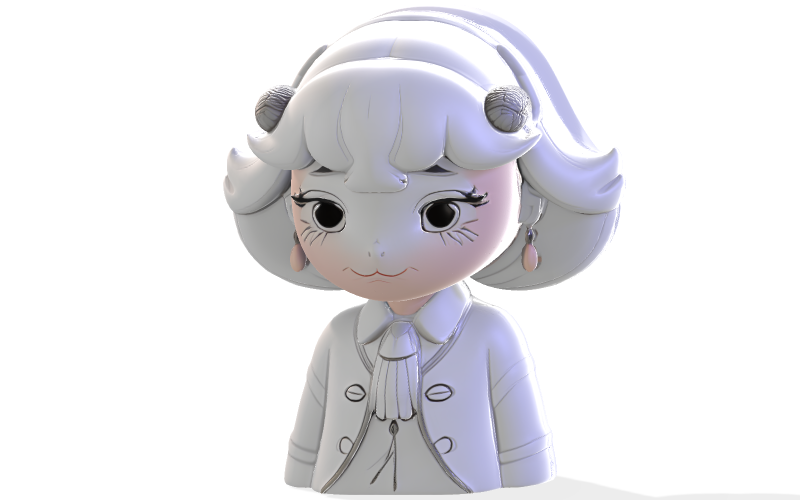 Vintage Lady Character Bust 3D Print Model