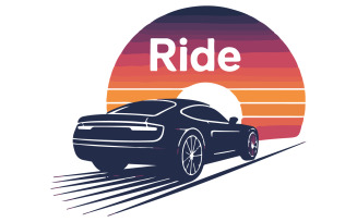 A car silhouette vector art for T-shirt