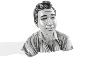 Retro-Style Gentleman Bust Free 3D Model