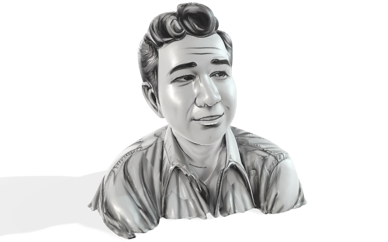 Retro-Style Gentleman Bust Free 3D Model