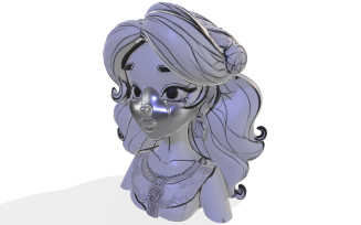 Enchanted Princess Decorative Bust Free 3D Model