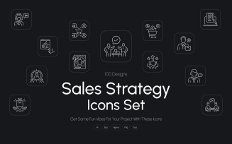 Modern Sales Strategy Icons Set