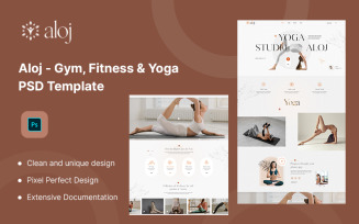 Aloj- Gym, Fitness & Yoga PSD Template