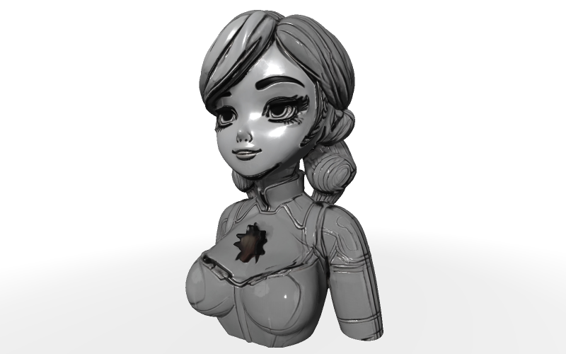 Captain Nova Animated Bust 3D Model