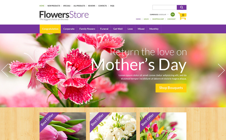 All Occasion Flowers ZenCart Theme Big Screenshot All Occasion Flowers ZenCart Template New Screenshots BIG