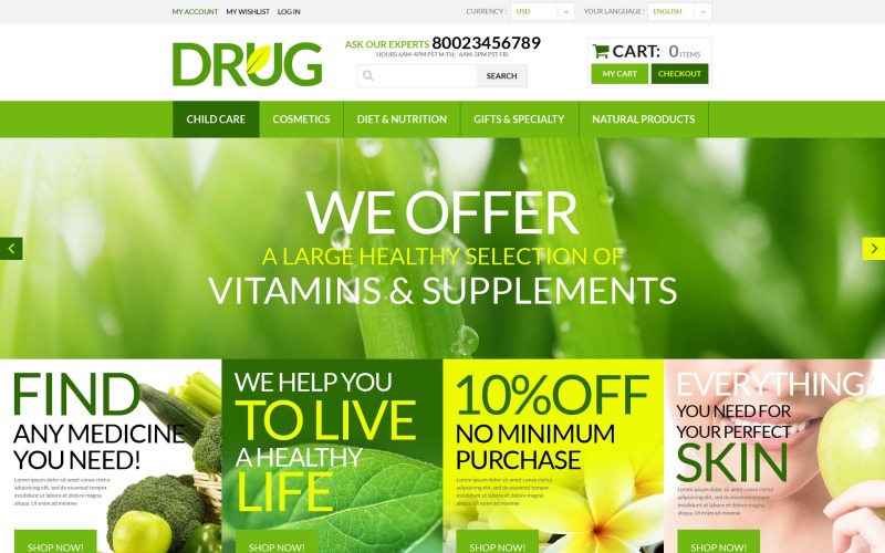 Drug Store PSD Template