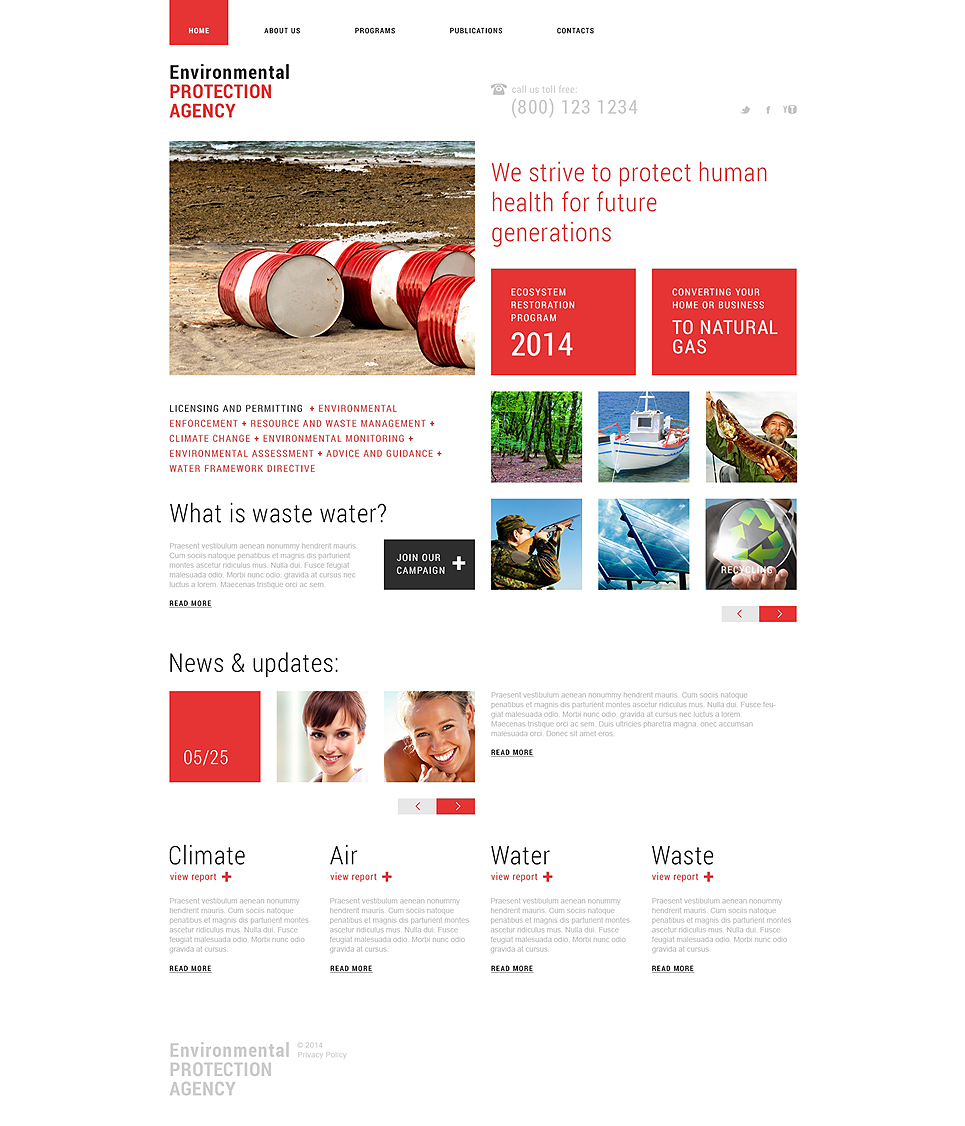 Environmental Responsive Website Template New Screenshots BIG