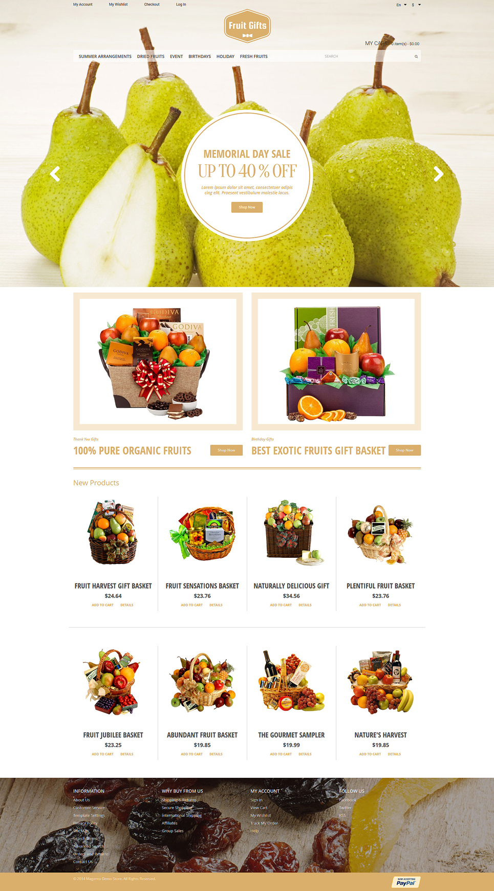 Fruit Gifts Magento Theme New Screenshots BIG