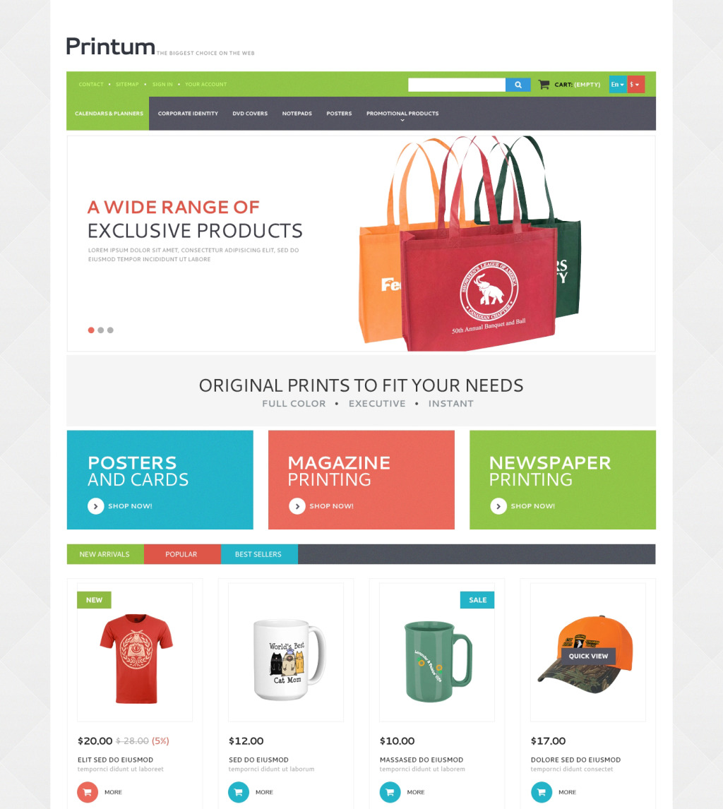 Demo Preview for Harmonious Print Store PrestaShop Theme #50887