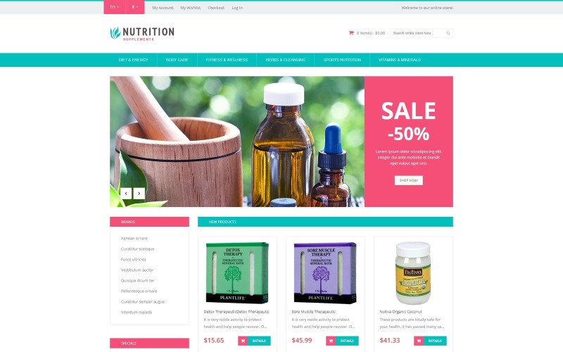 Healthy Life Supplements Magento Theme