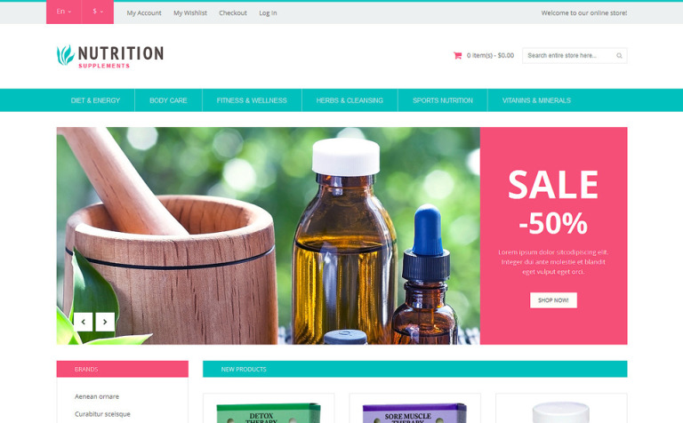 Healthy Life Supplements Responsive Magento Template Big Screenshot Healthy Life Supplements Magento Theme New Screenshots BIG