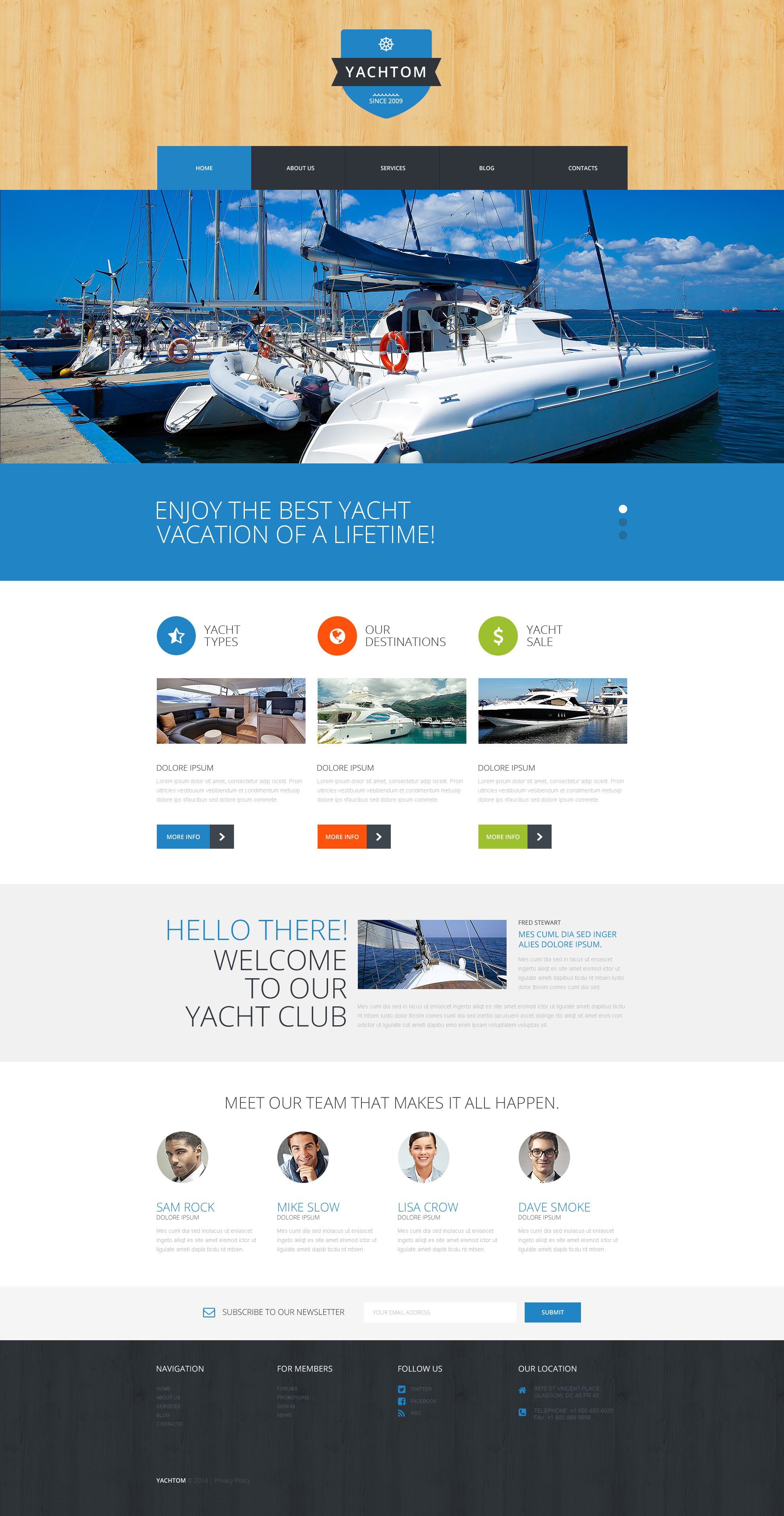 Modello WordPress Responsive #50885 "Pleasant Yachting Experience"