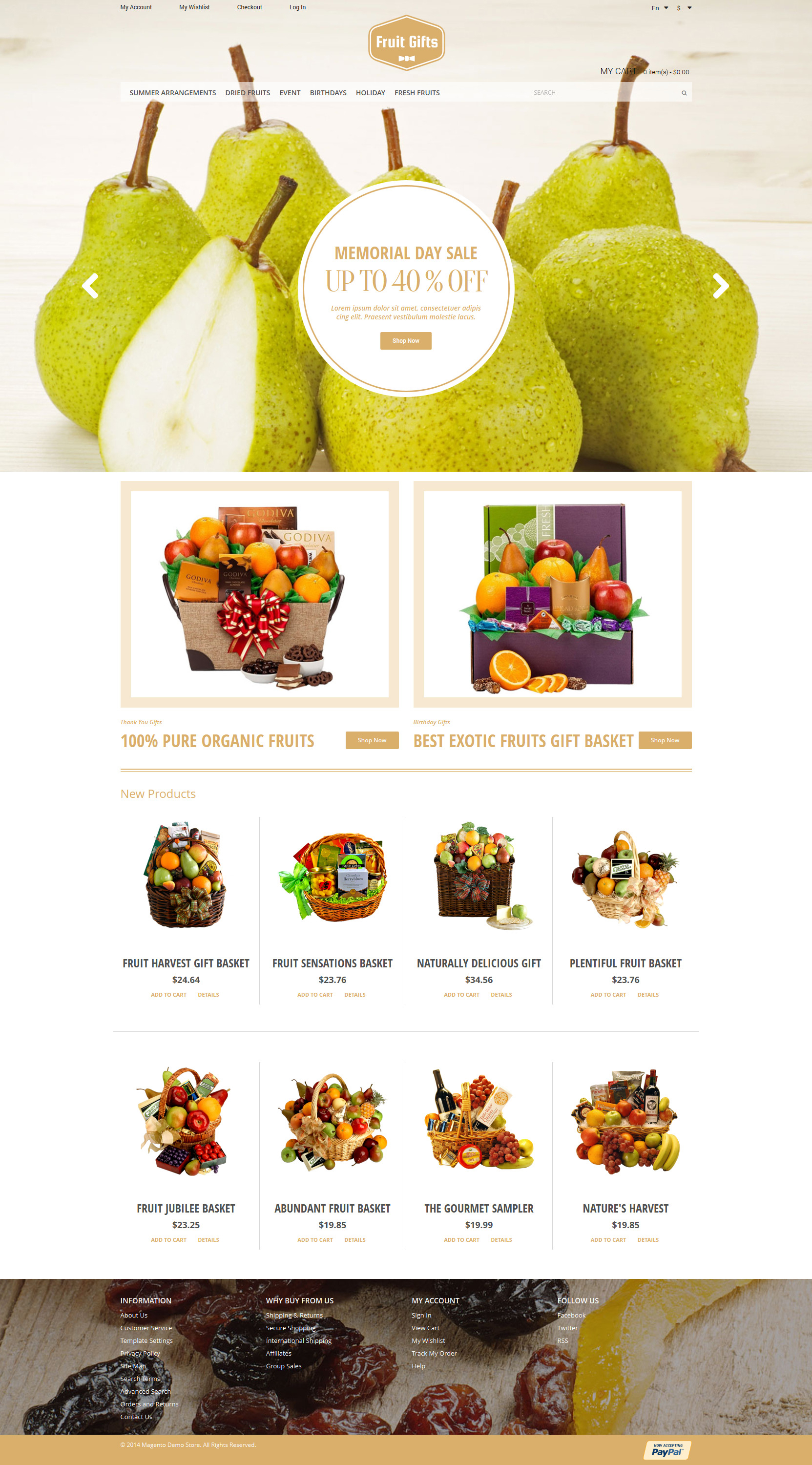 Reszponzív Fruit Gifts Magento sablon 50859 - képernyőkép