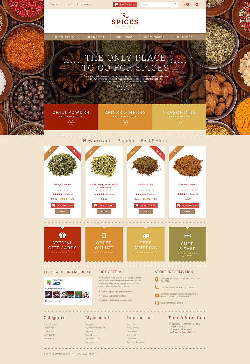 Spice Shop PrestaShop Theme New Screenshots BIG