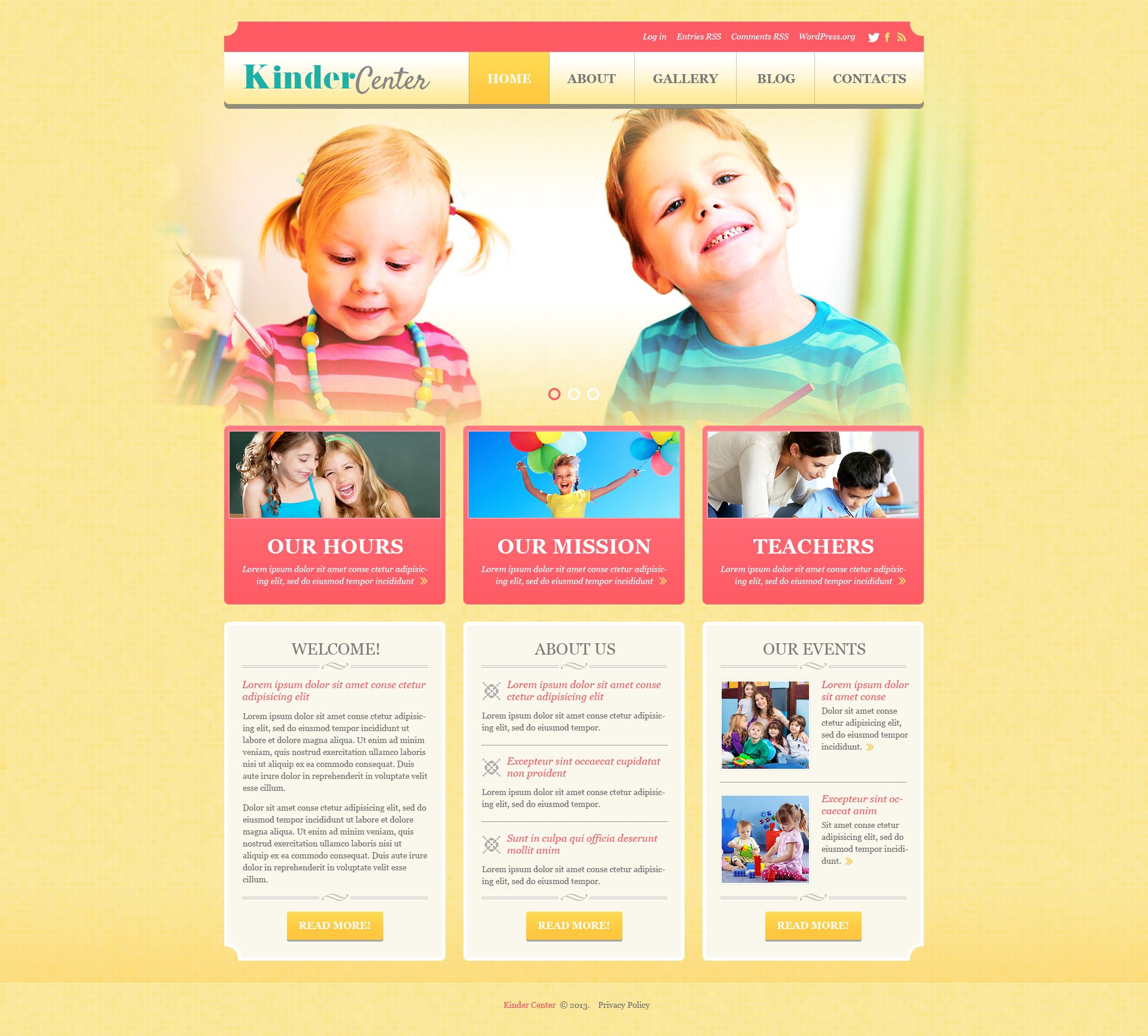 Tema De WordPress Responsive para Sitio de Guarderías #50878