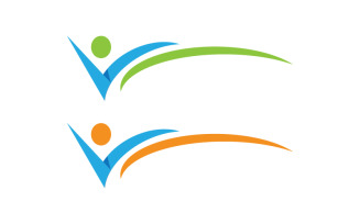 Healthy life Human character logo sign illustration v.23