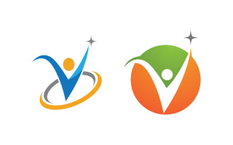 Healthy life Human character logo sign illustration v.29