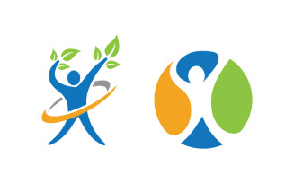 Healthy life Human character logo sign illustration v.31