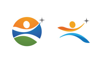Healthy life Human character logo sign illustration v.42