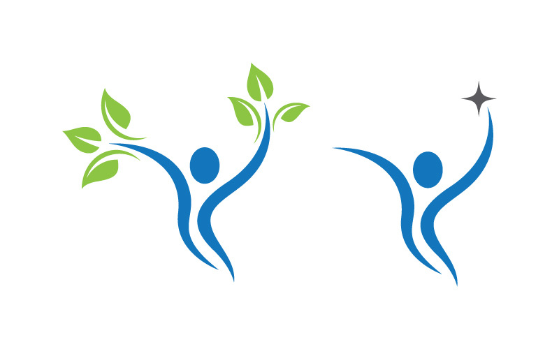 Healthy life Human character logo sign illustration v.47 Logo Template