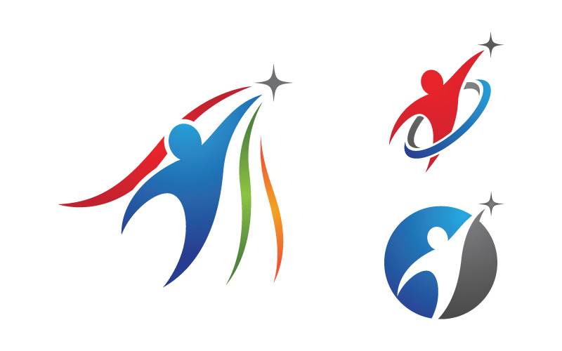 Healthy life Human character logo sign illustration v.50 Logo Template