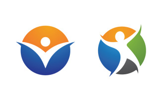 Healthy life Human character logo sign illustration v.52