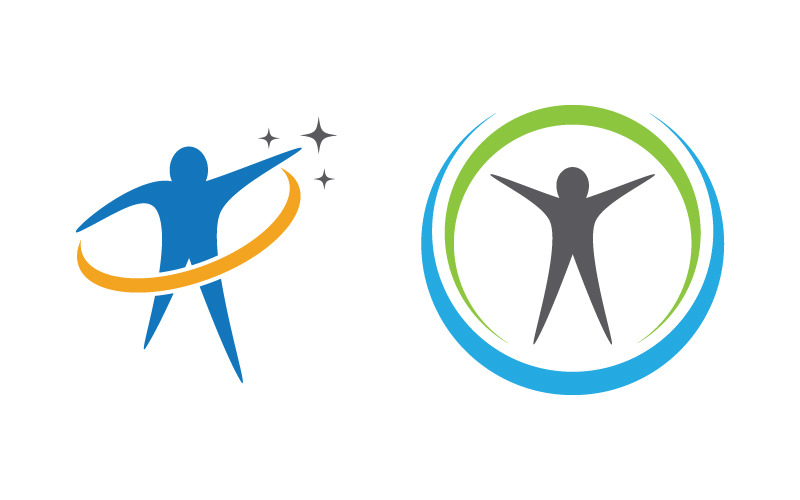 Healthy life Human character logo sign illustration v.54 Logo Template