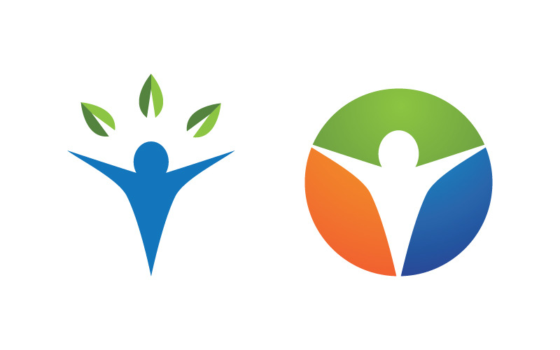 Healthy life Human character logo sign illustration v.55 Logo Template