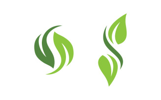 Green Tree leaf ecology nature element vector design v.10