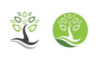 Green Tree leaf ecology nature element vector design v.18