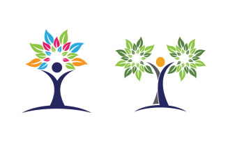 Green Tree leaf ecology nature element vector design v.27