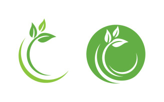 Green Tree leaf ecology nature element vector design v.31