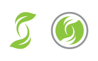 Green Tree leaf ecology nature element vector design v.32