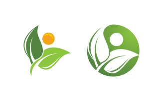 Green Tree leaf ecology nature element vector design v.8