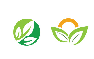 Green Tree leaf ecology nature element vector design v.9