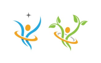 Healthy life Human character logo sign illustration v.36
