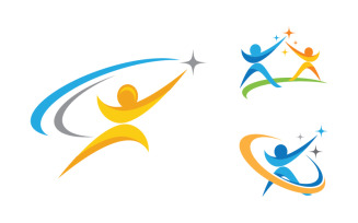 Healthy life Human character logo sign illustration v.66